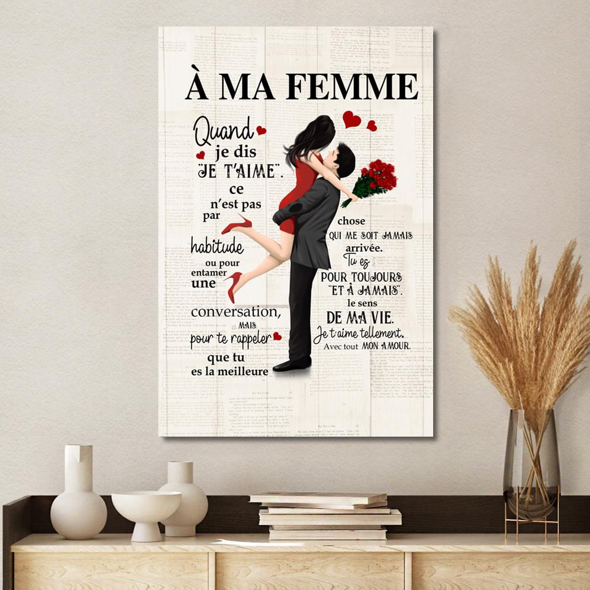 Cadre a Ma Femme Grand Format - 💕 أجمل هدية إلى زوجتك 💕